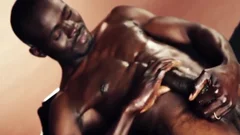 black lad Solo With Mega penis