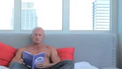 Young mature cumshot in a shop