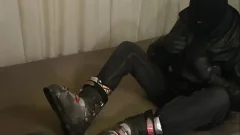 some other fun In My new 'Technica' Skiing Boots, Skimask, Leather Gloves And Jacket With happy Ending;)