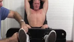 Hunky guy Seamus strapped And Tickled