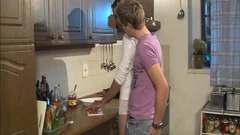 Dark-Haired Enrico Fucks Blond Brad in the Kitchen
