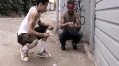Two hawt ebony Ghetto studs sucking And ass banging