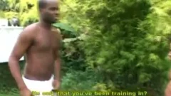 dark men engulf 10-Pounder In The Back Yard And ass nail