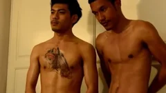 Two lustful Uncut Thai boys Jack Off And cums