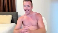 muscular American man Tugs His nice rod