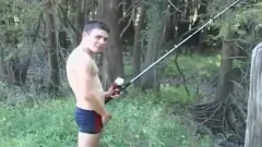 Voyeur Spies on Curious chap Fishing in tthis stud Pond
