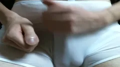This twink loves To cum In His White Undies