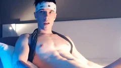 juicy lad With sextoy In His booty jerking off And cums In Live