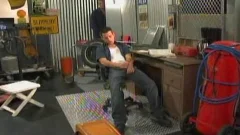 Two mechanics take a break & plow on the job