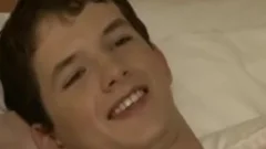 Skinny twink boy desires threesome
