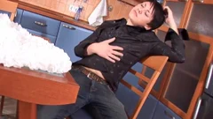 Teenage European Teenager Plays With His shlong And Bursts Up Over Himself For you