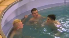 Twink raw handjob on the boat
