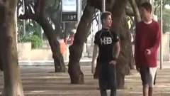 homosexual Latino legal age teenager Slobbers A fat Shaft
