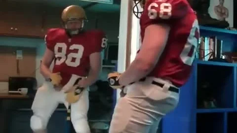 nasty jock jerking off in football gear