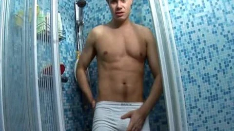 twink teases in shower and jerks off