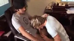 Slamming hard in company with teacher