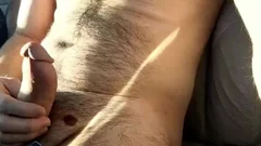 hirsute dude Masturbating whilst Driving