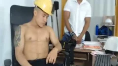 Two Latin Laborers Masturbating In Live