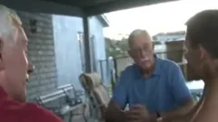Two grandad With youthful lad