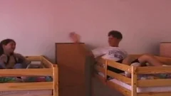 College teens In Dorm After Pillow Fight Give oral-sex And jack off And sperm