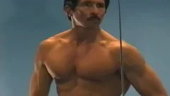 coach training his boy Flexing And Posing