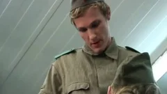 Three young Military fellows Have attractive Sex In The Army Kitchen
