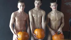 delicious twinks trio With Facial sperm