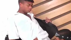 2 black lads suck and poke on a ma-holeage table