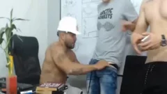 three Workers bang And wank Each Other