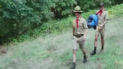 Scout Leader Greg McKeon Welcomes The recent Scout lad Cyrus Stark