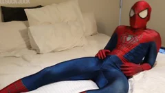 Hung concupiscent Spiderman shoots massive Web