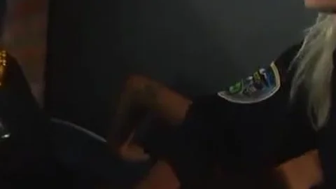 attractive Femdom Prison Guards dong poke A gay Inmate