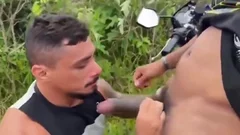 Latino Muscle Hunk Biker fuck Outdoor