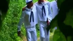 Gay bareback group sex outdoors