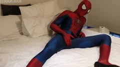 Hung concupiscent Spiderman shoots massive Web