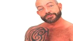 massive and curly, bearded BEAR works booty w/ toy