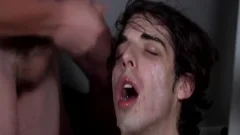 Bukkaked twink banged