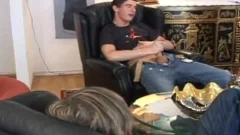 A nakedback penis and a constricted chocolate hole