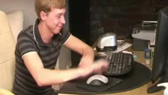 With A Hidden Camera Watching he Beats His penis To Porn