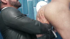 Justin takes hard pounding while wearing socks