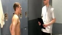 trainer Nails legal age teenager penis In Locker Room