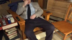 Silver daddy Is dressed To Masturbate