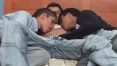 legal age teenager boyz Threeway boning