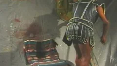 monstrous thonging black Warrior Shows Off his Sword!