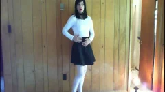 slutty ladyboy Rides A dildo