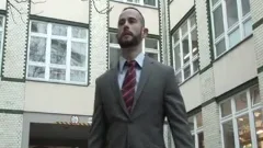 Executive gets A Hard Leather hammering