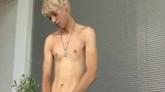 fascinating Blond twink jack off His large knob