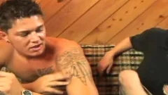 blonde gal takes a overweight cock up his booty