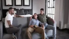 wild fellow three-some poke With monstrous fake penis