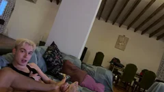 Sofa encounter starts with intimate foot play